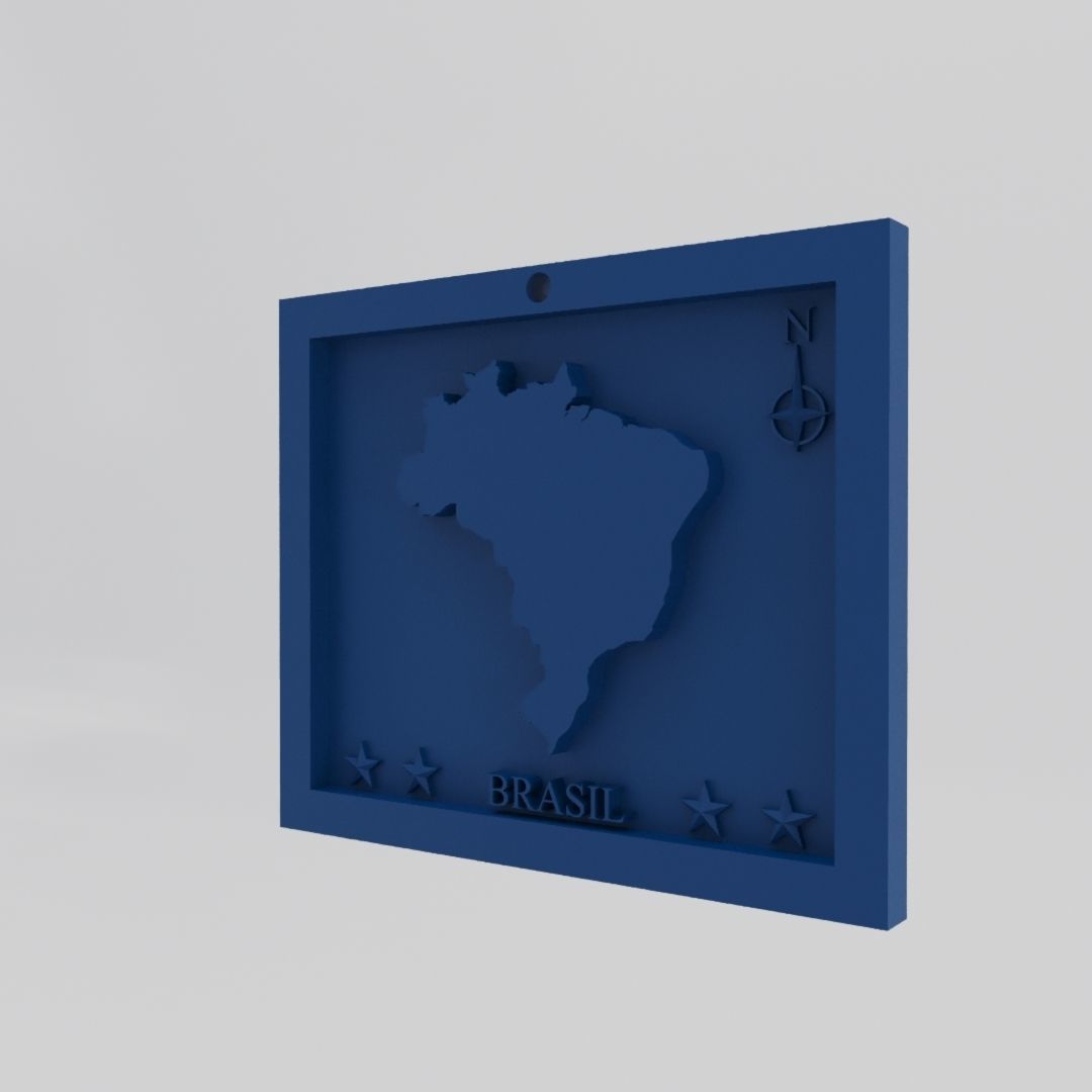 Brazil-Brasil Map 3d Print Model 3D print model_2
