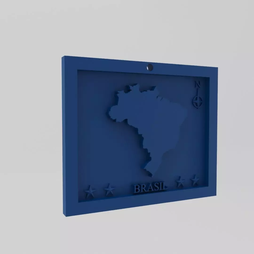 Brazil-Brasil Map 3d Print Model 3D print model_0
