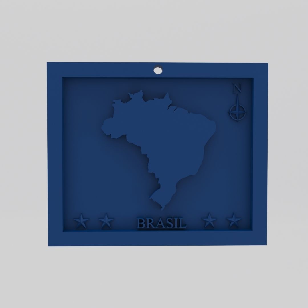Brazil-Brasil Map 3d Print Model 3D print model_1