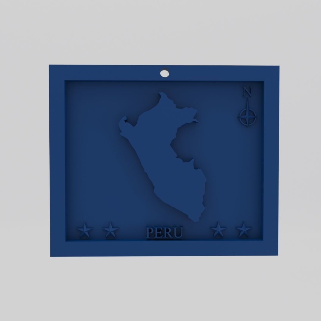 Peru Map 3d Print Model 3D print model_1