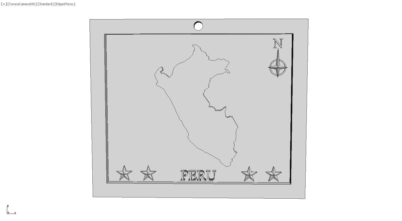 Peru Map 3d Print Model 3D print model_5
