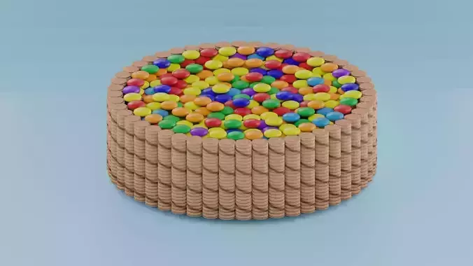 cake rainbow with milk wafer rolls