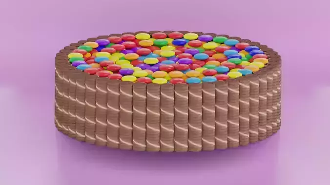 cake rainbow with dark chocolate wafer rolls