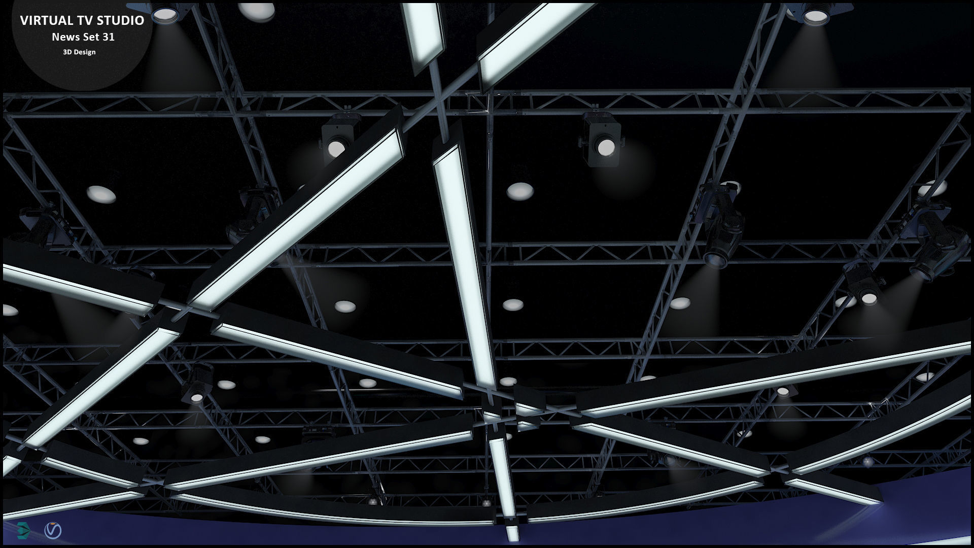 Virtual TV Studio News Set 31 3D model_37