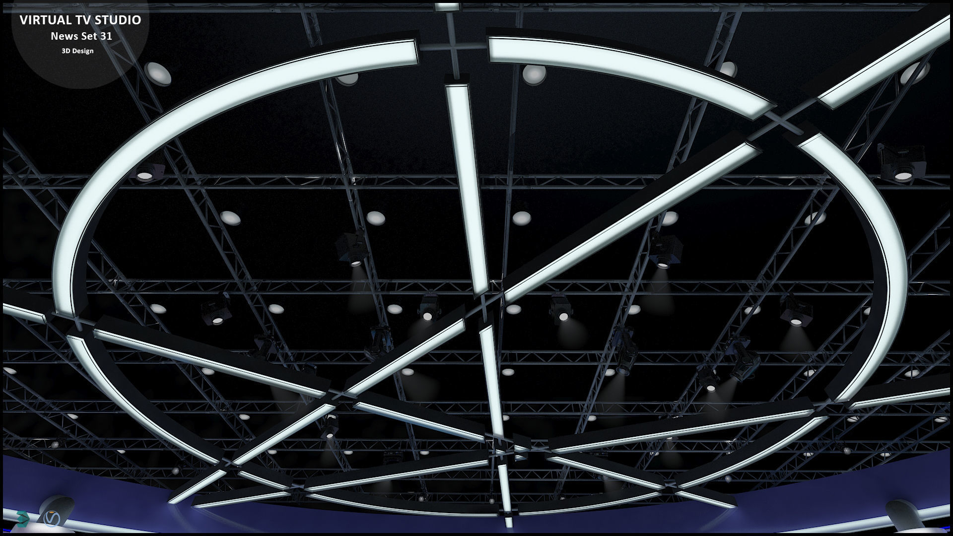 Virtual TV Studio News Set 31 3D model_35