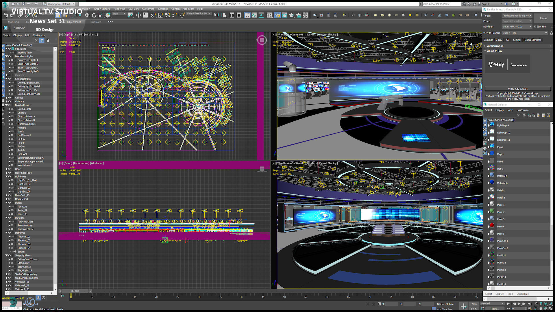 Virtual TV Studio News Set 31 3D model_39