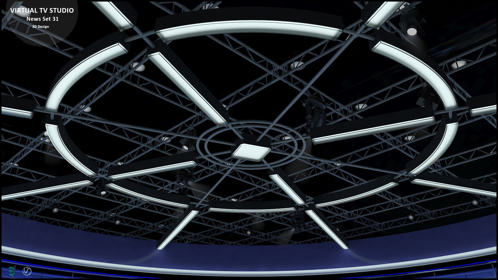 Virtual TV Studio News Set 31 3D model_33