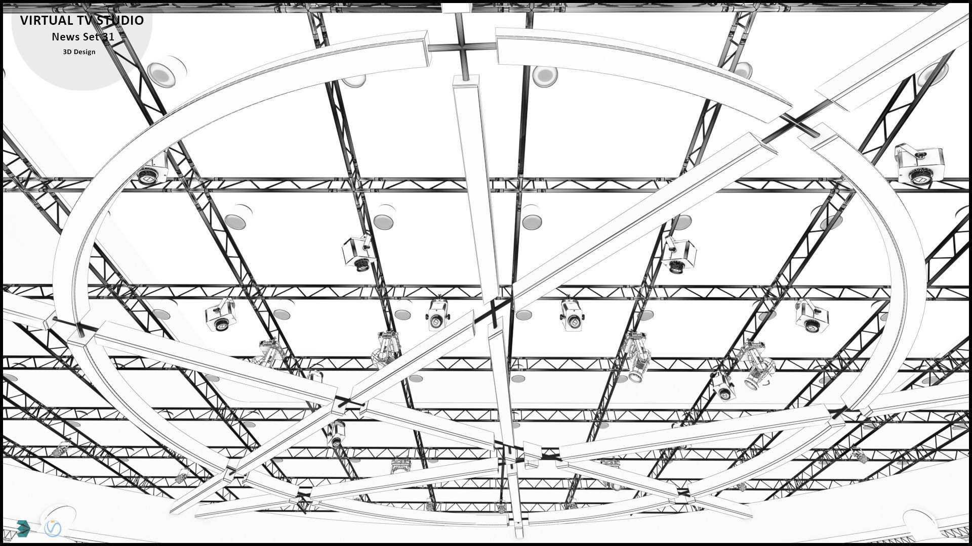 Virtual TV Studio News Set 31 3D model_36