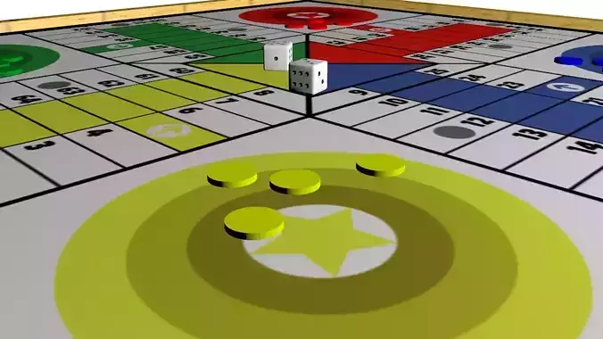 partchi with dices and pieces 