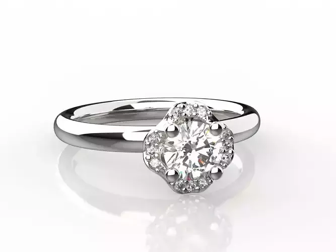 Solitaire Ring 002 3D print model 