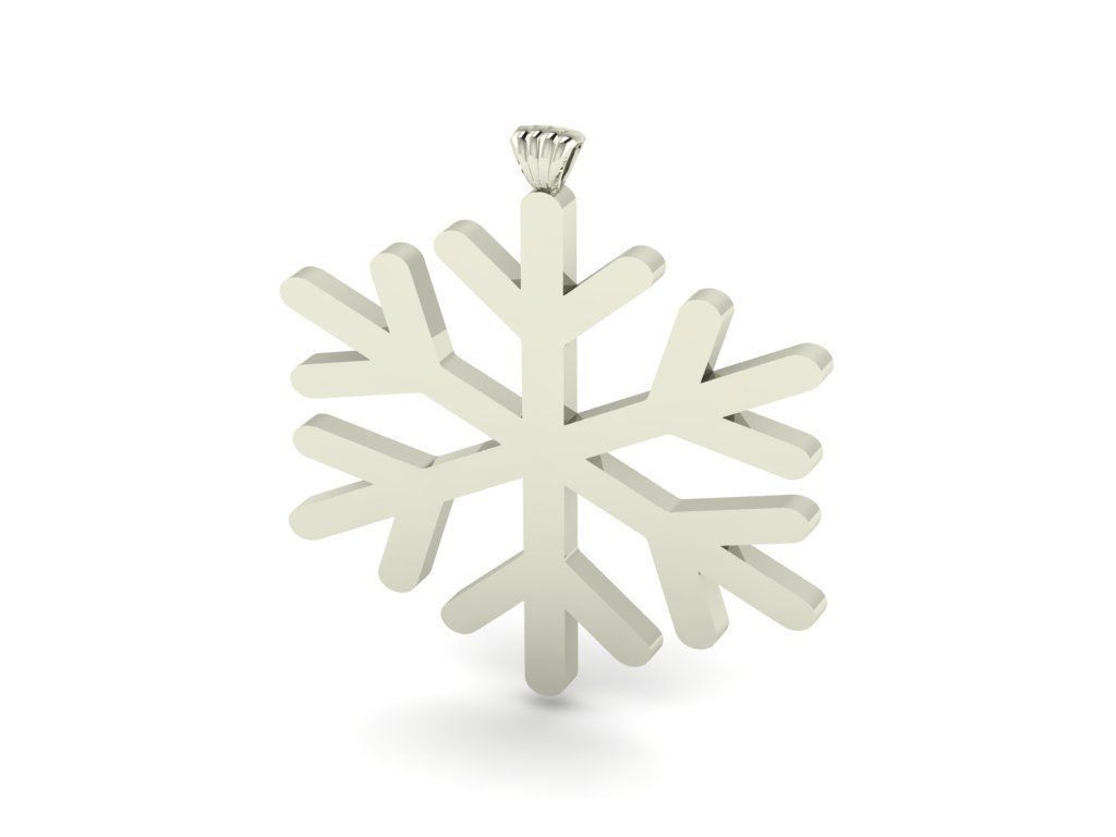 snowflake pendants 3D print model_3