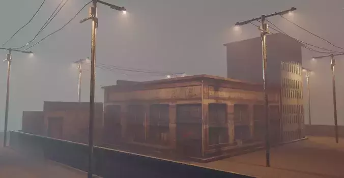 Cyberpunk Street Sci-Fi Asset Pack Low-poly 3D model 7