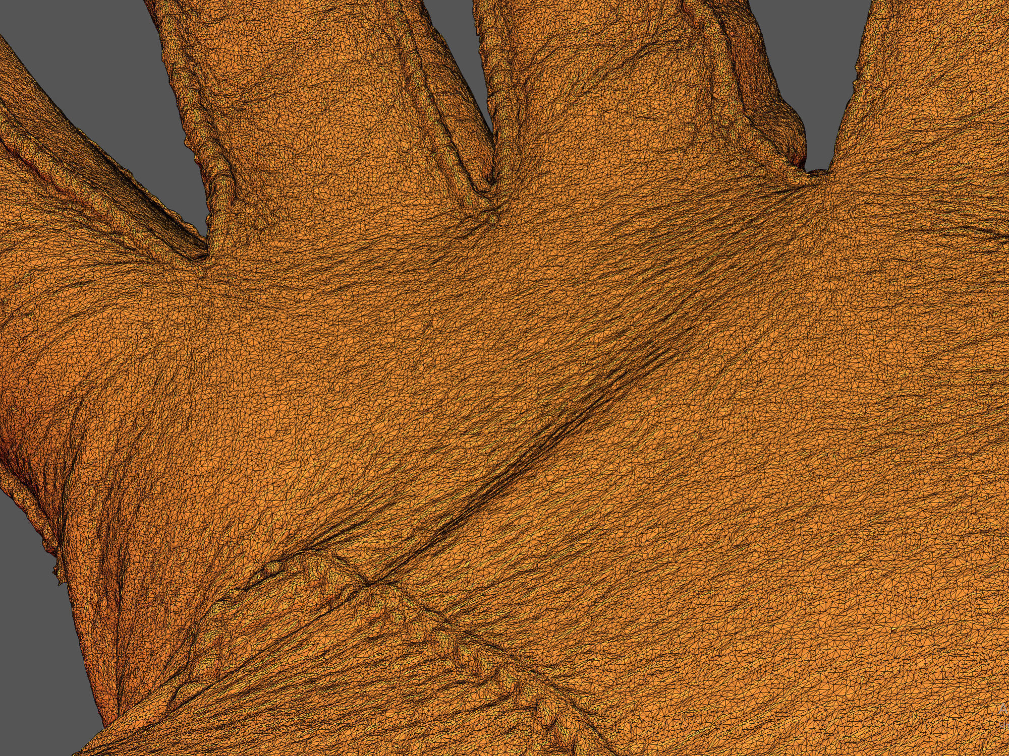 Gloves orange leather 3D model_15