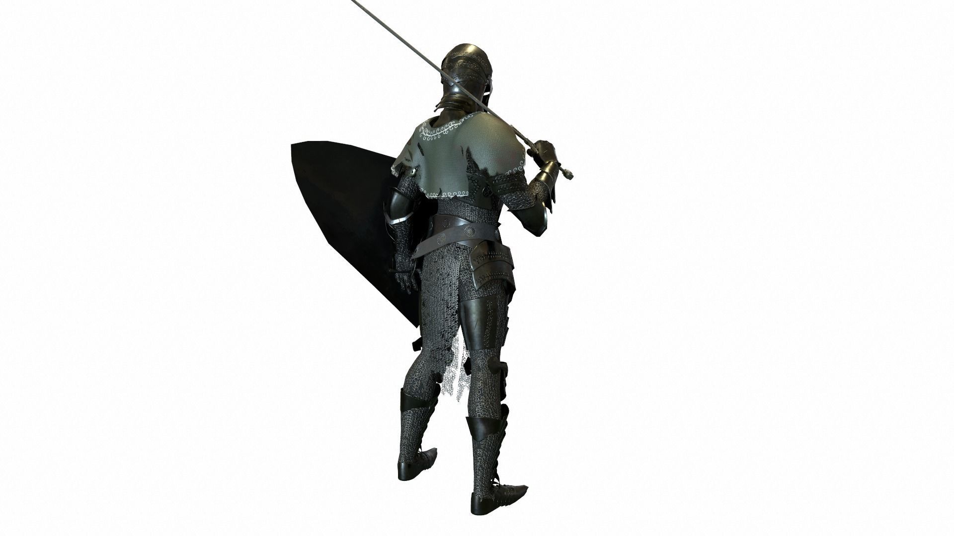 Plate Armor Low-poly 3D model_3