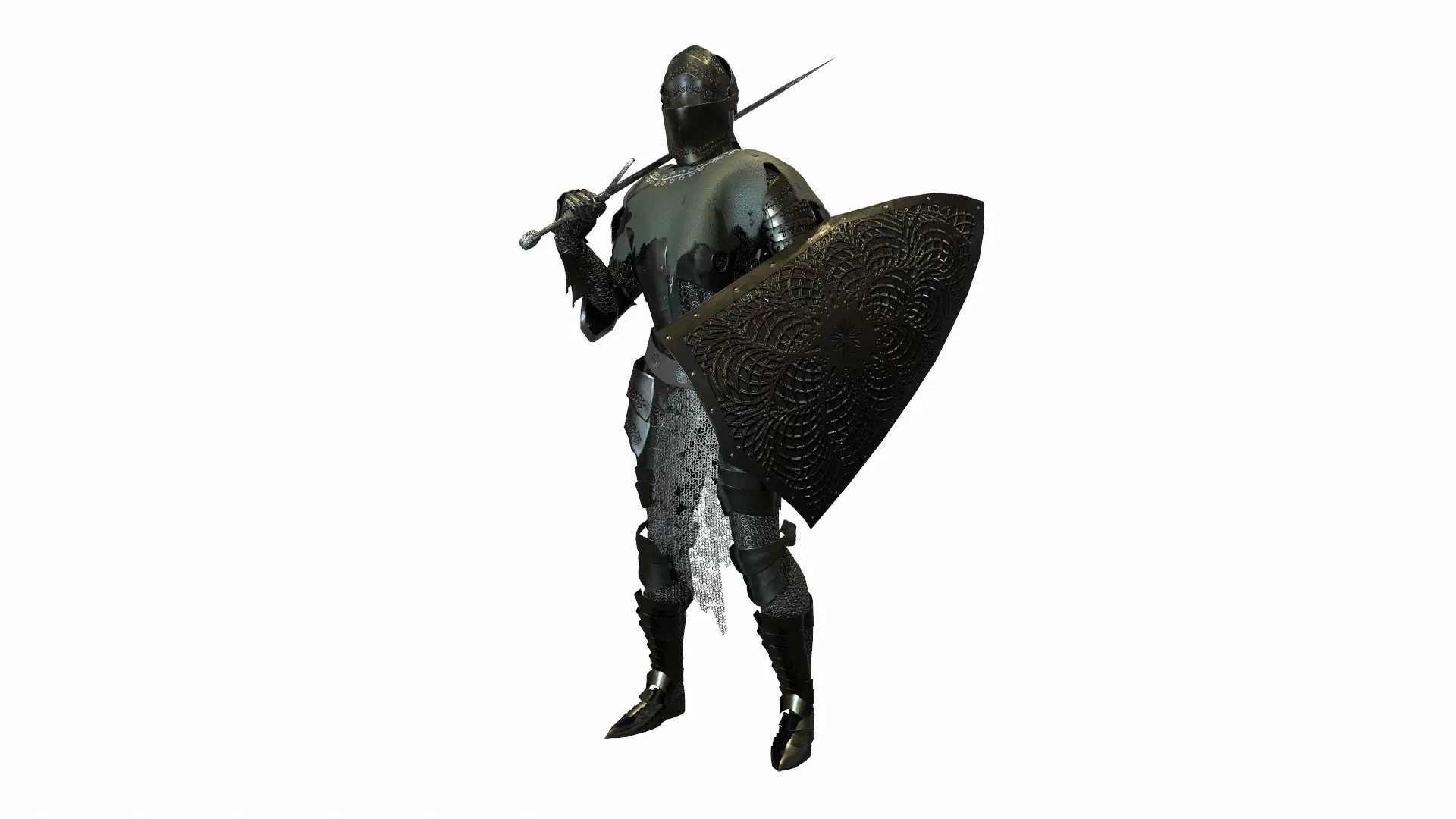 Plate Armor Low-poly 3D model_0