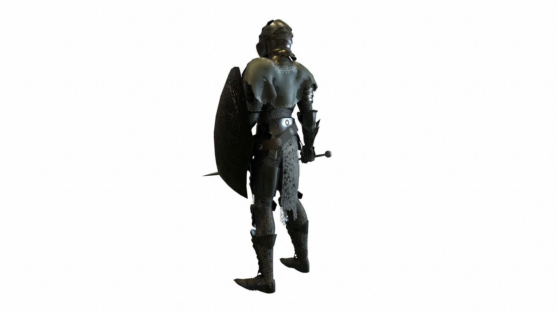 Plate Armor Low-poly 3D model_4