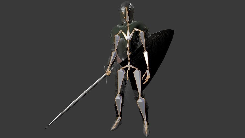 Plate Armor Low-poly 3D model_9