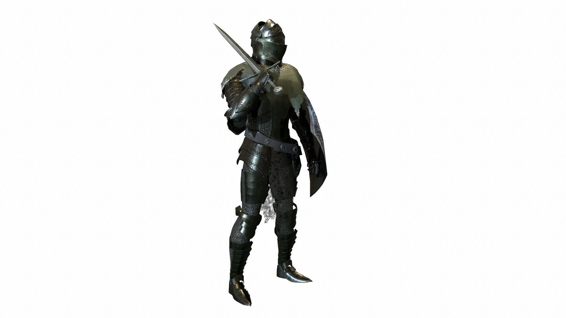Plate Armor Low-poly 3D model_2