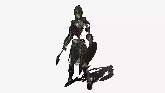Skeleton Warrior Low-poly 3D model