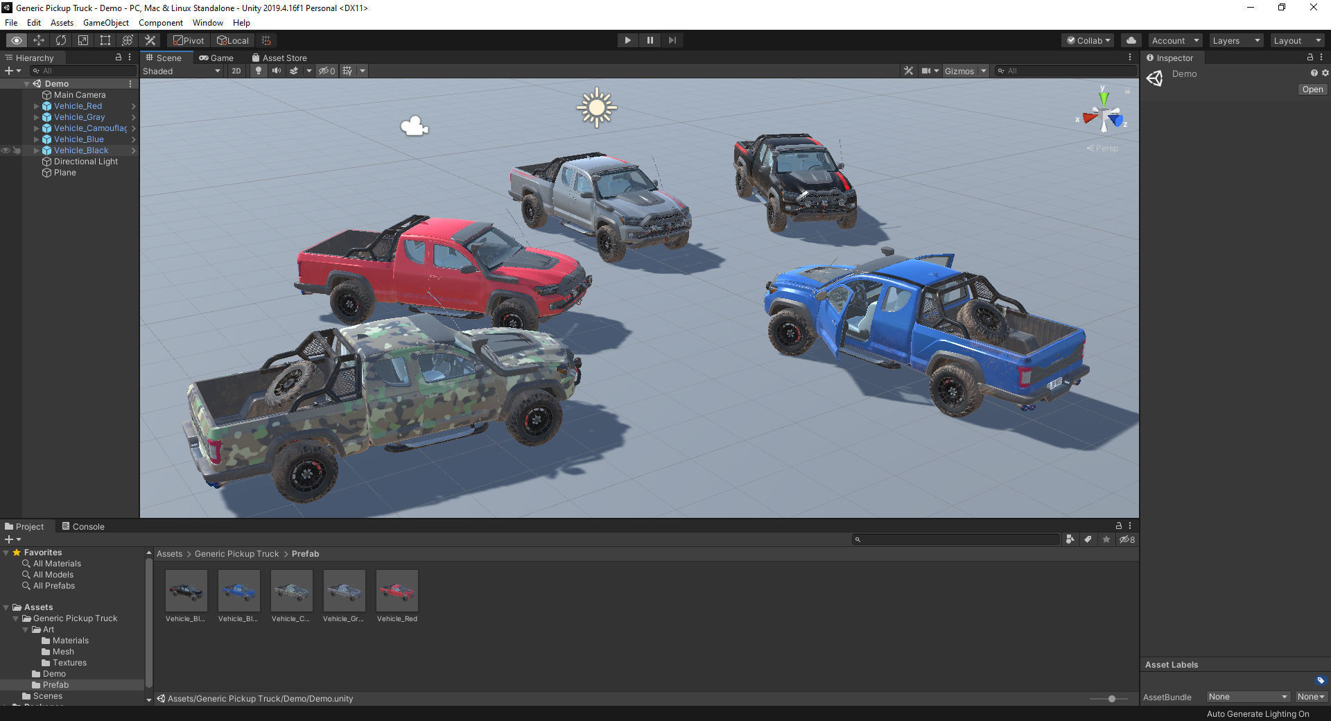 Generic Pickup Vehicle Pack for Unity Low-poly 3D model_2