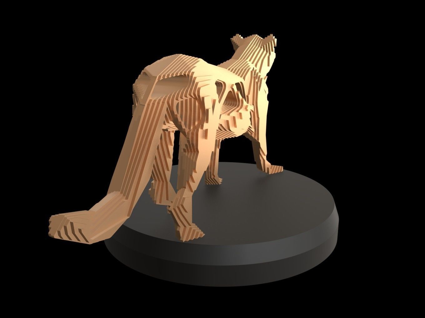 Parametric V Leopard Low-poly 3D model_3