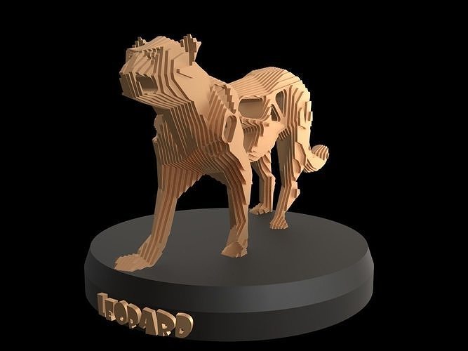 Parametric V Leopard Low-poly 3D model