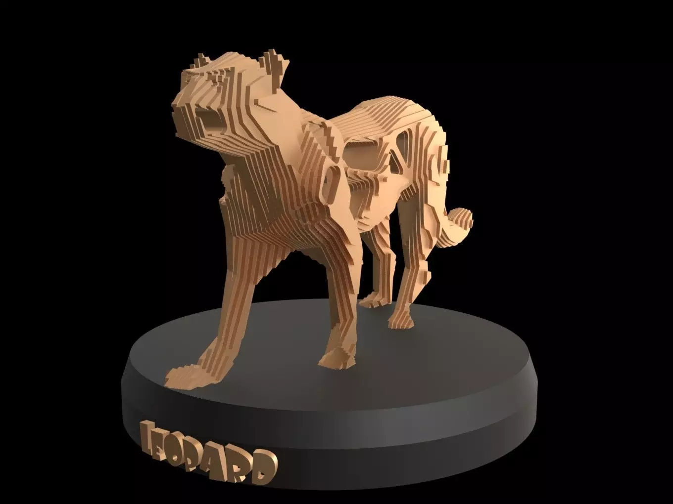 Parametric V Leopard Low-poly 3D model_0