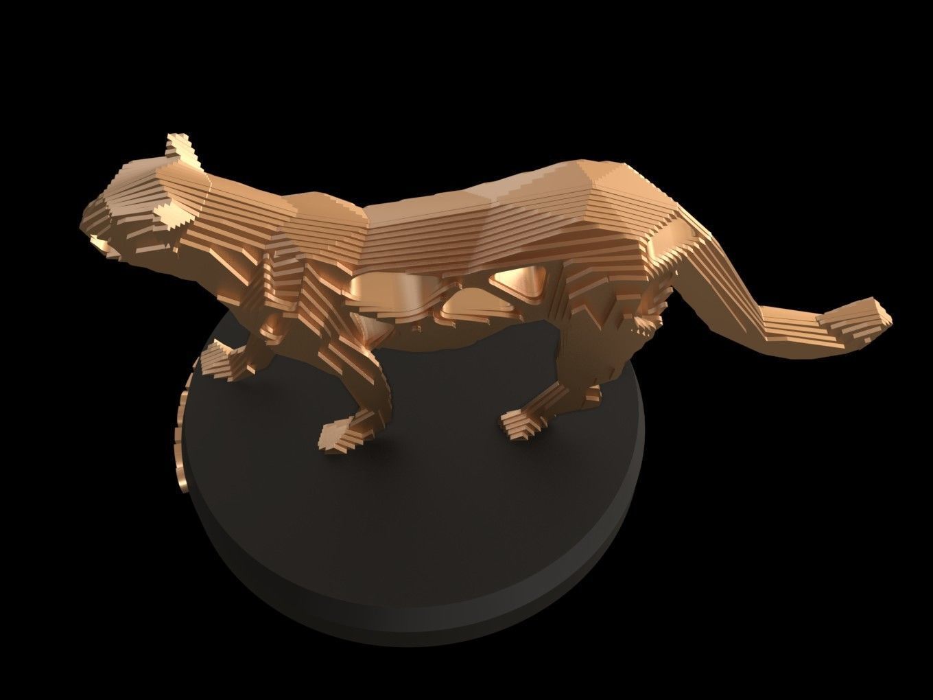 Parametric V Leopard Low-poly 3D model_1