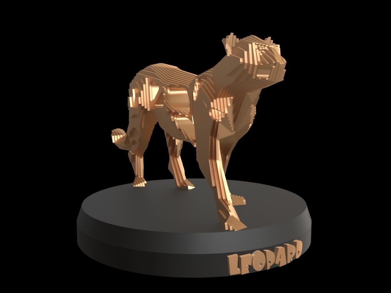 Parametric V Leopard Low-poly 3D model_5