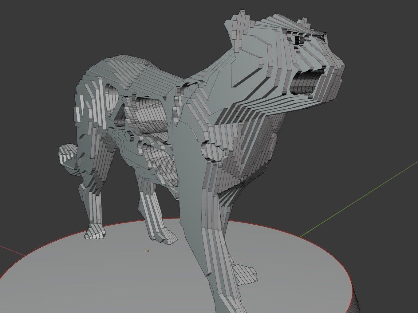 Parametric V Leopard Low-poly 3D model_7