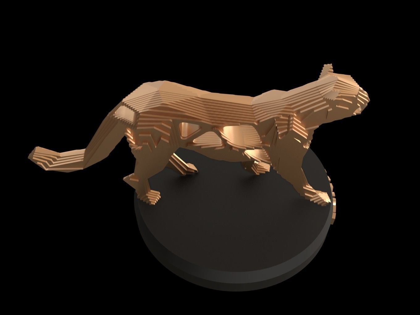 Parametric V Leopard Low-poly 3D model_4