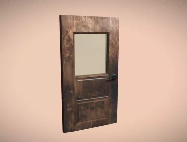 wooden door Free 3D model