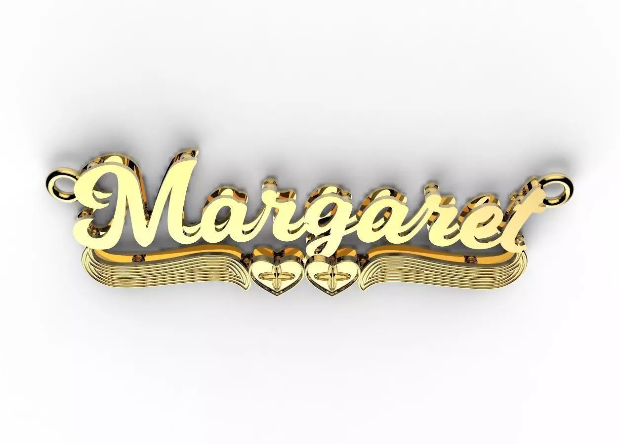 Margaret name pendant 3D print model_0