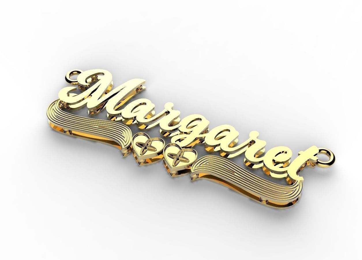 Margaret name pendant 3D print model_1