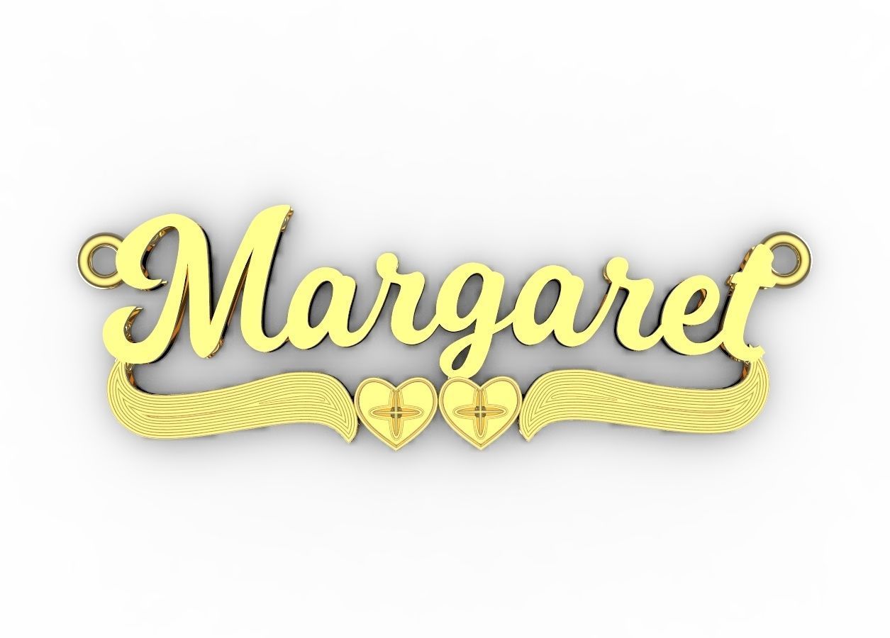 Margaret name pendant 3D print model_3