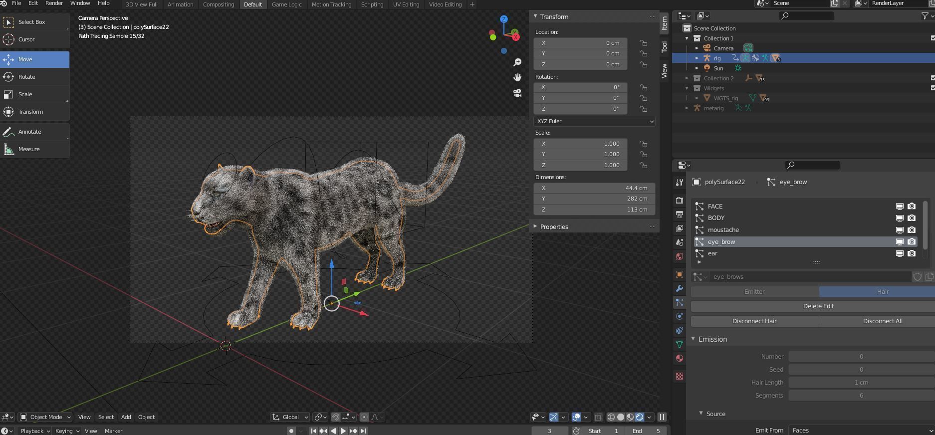 Realistic Fur Leopard  Rigged Low-poly 3D model_13
