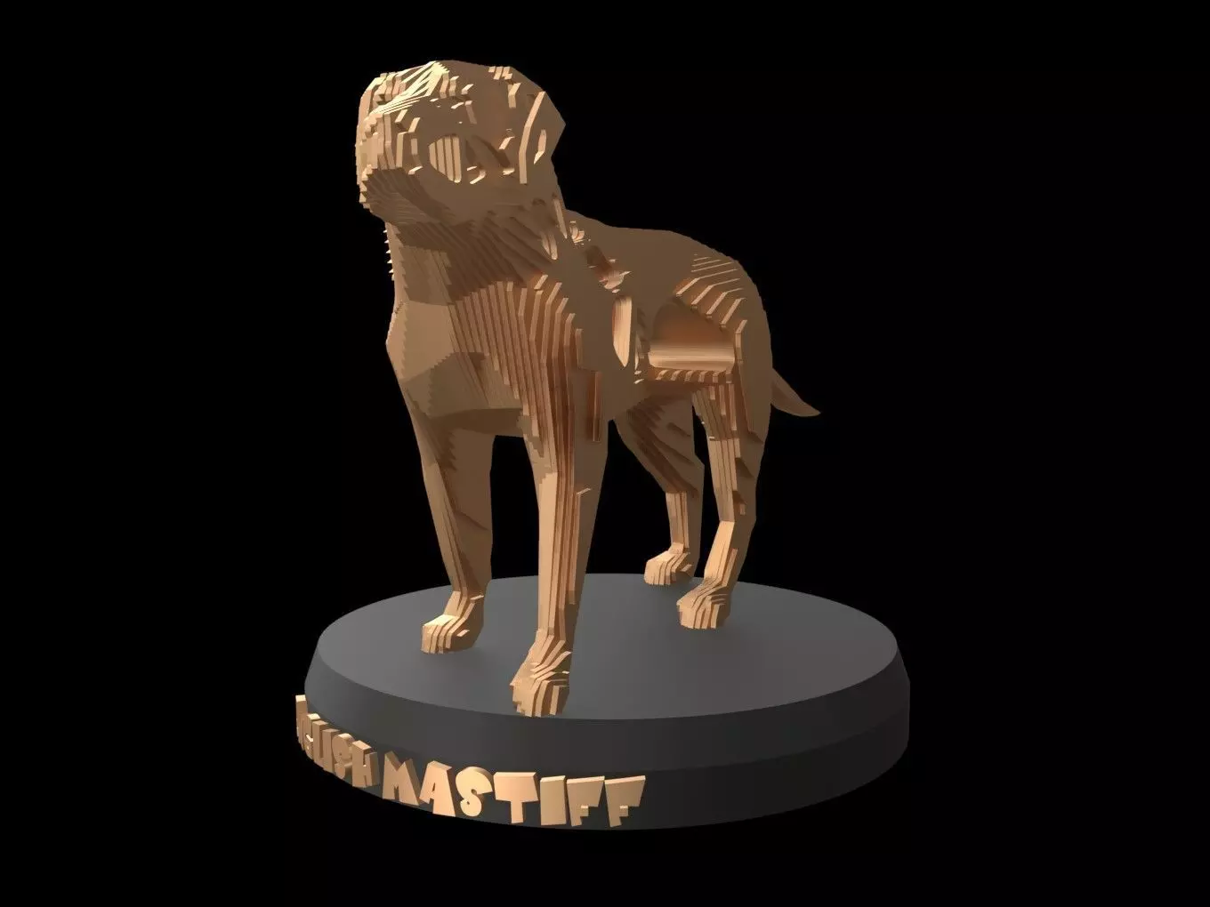Parametric V English Mastiff Low-poly 3D model