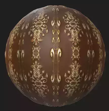 Vintage golden doodles Surface PBR Texture