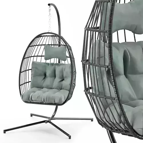KCASA Rattan Swing Chair 3D model