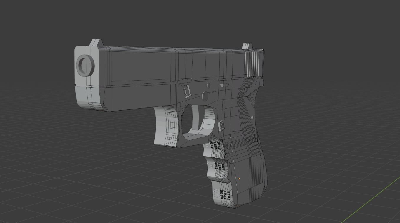 Low Poly Glock17 gun Low-poly 3D model_5