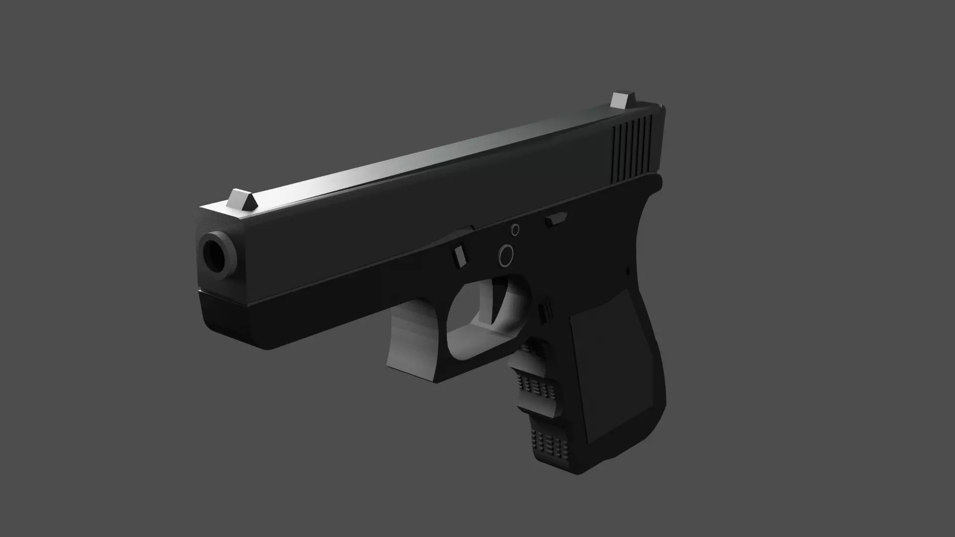 Low Poly Glock17 gun Low-poly 3D model_0