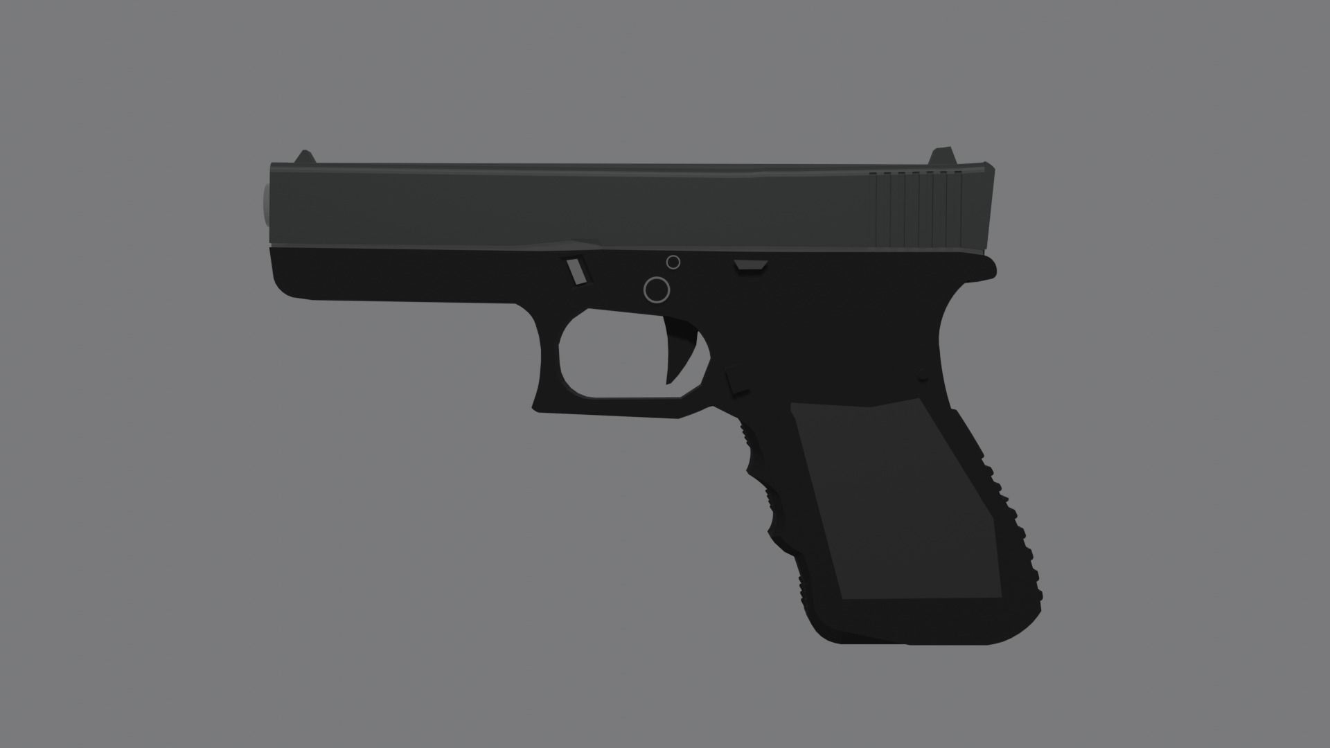 Low Poly Glock17 gun Low-poly 3D model_2