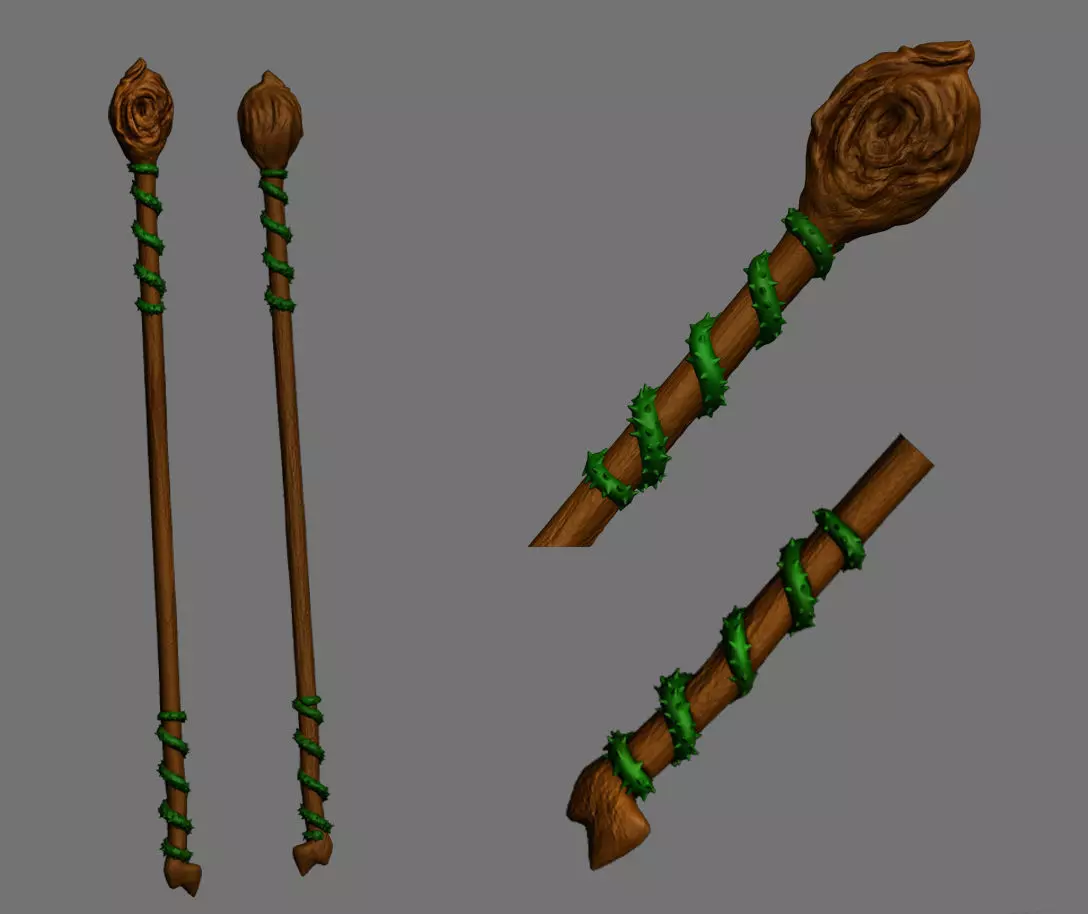Druid staff 3D model