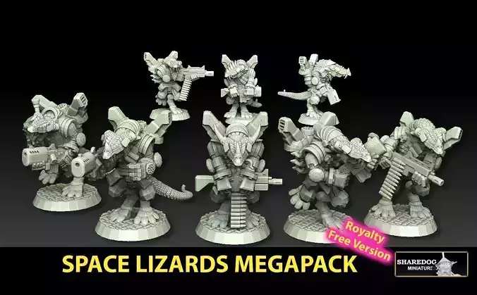 Space Lizards Megapack Royalty Free Licence Version 3D print model
