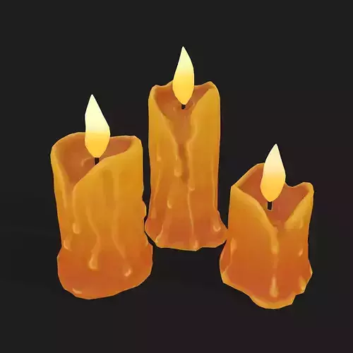 Stylized Melted Candles Pbr Low-poly 3D model
