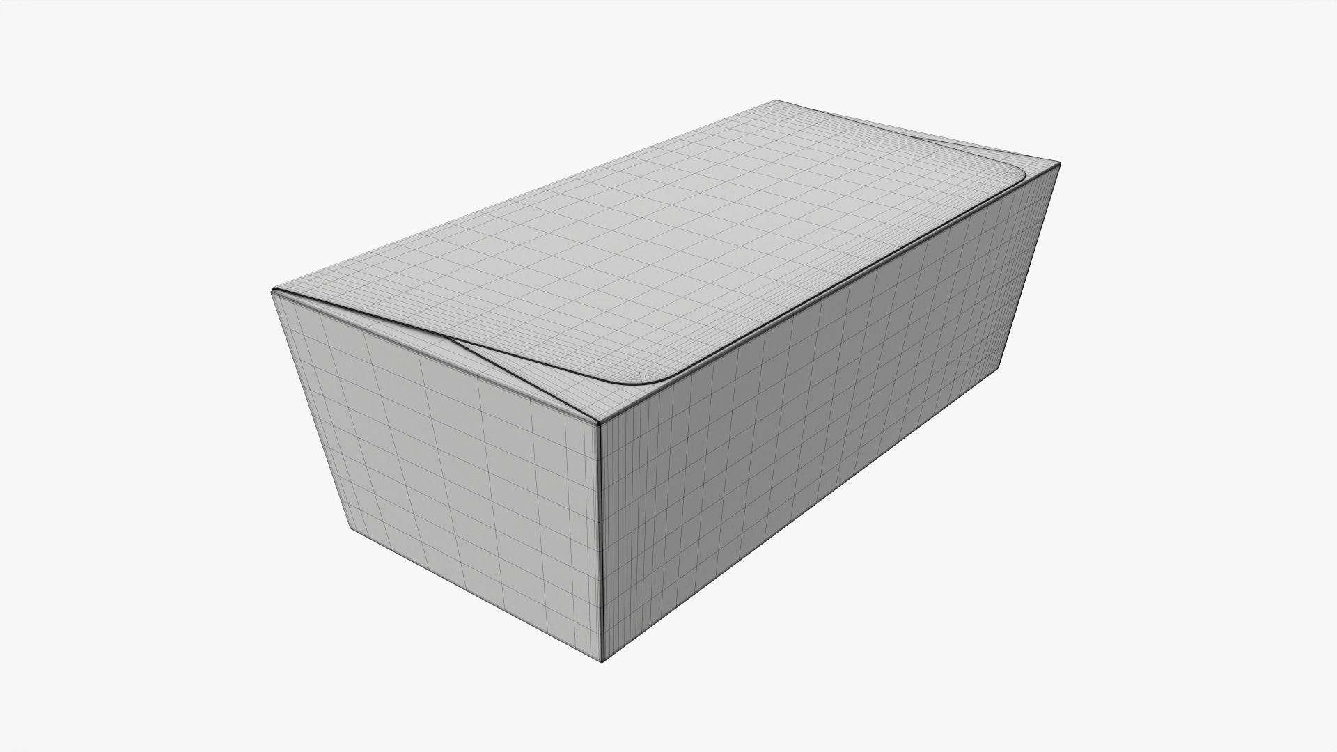 High long paper box mockup 3D model_6