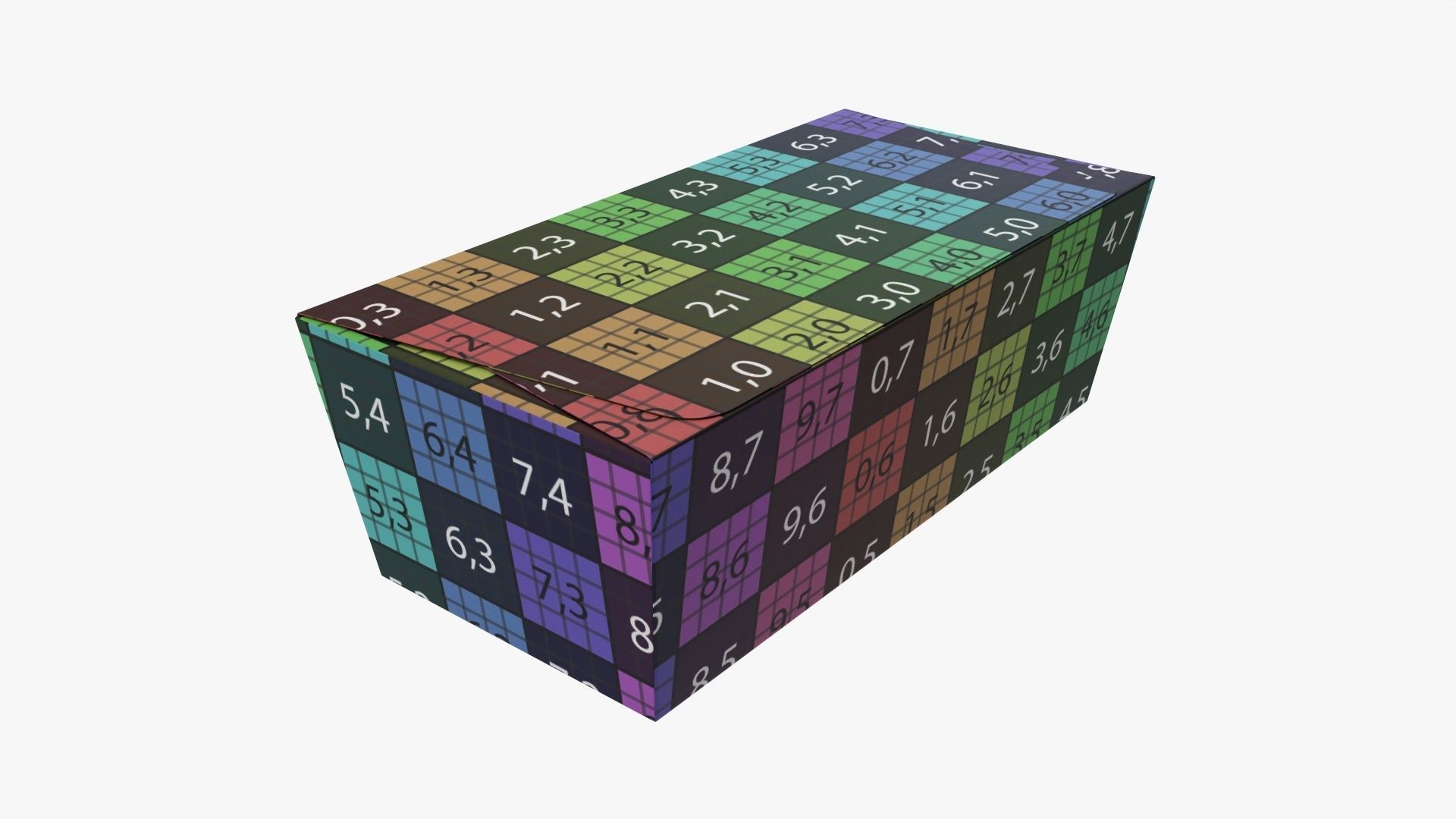 High long paper box mockup 3D model_11