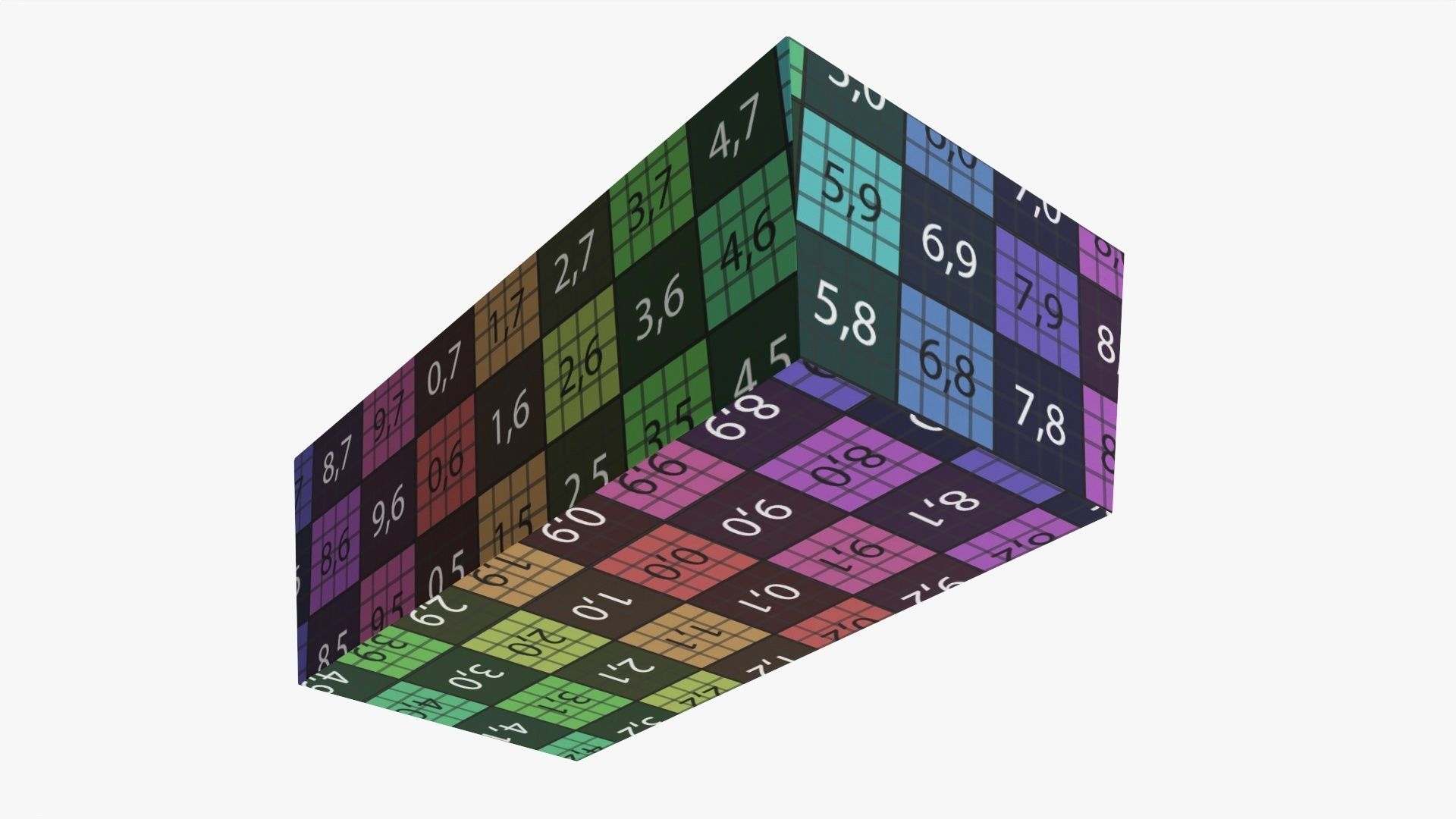 High long paper box mockup 3D model_14