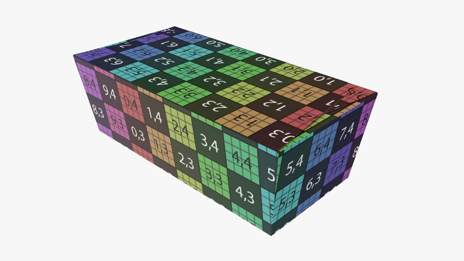 High long paper box mockup 3D model_13