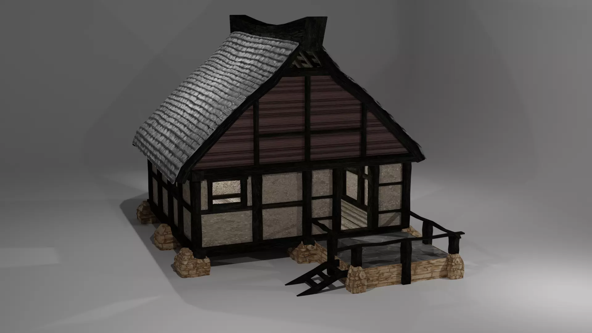 old style house 3D model_0